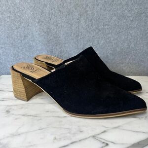 Beast Fashion Women’s Pointed Toe Heeled Mules Black Faux Suede size 7.5‎